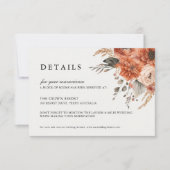 Boho Floral bruiloft details Kaart | Voeg plaatsen (Voorkant)