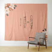 Boho Floral bruiloft fotocabine achtergronden Wandkleed (In Situ (horizontaal))