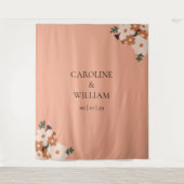 Boho Floral bruiloft fotocabine achtergronden Wandkleed (Voorkant)