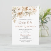 Boho Floral bruiloft uitnodiging in het Spaans (Staand voorkant)