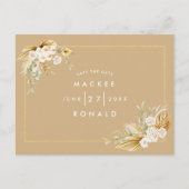 Boho Floral Budget Bruiloft Save the Date Briefkaart (Voorkant)