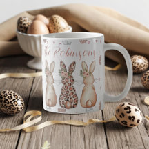 Boho Floral Bunnies Gepersonaliseerde Pasen