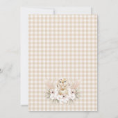 Boho Floral Bunny Lapin Baby shower Invitation (Dos)