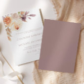 Boho Floral Burnt Orange Fall Wedding Invitation