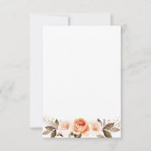 Boho Floral Burnt Orange Wedding Carte RSVP (Dos)