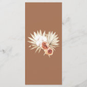 Boho Floral Burnt Sinaasappel Bruiloft Menu (Achterkant)