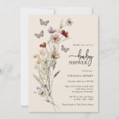 Boho Floral Butterfly Baby shower Kaart (Voorkant)