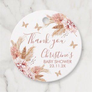 Boho Floral Butterfly Kisses Baby Favor Tags Bedankjes Labels