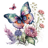 Boho floral Butterfly Sticker Bohemian Esthétique