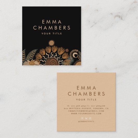 Boho Floral Carte de visite (Devant / Derrière)