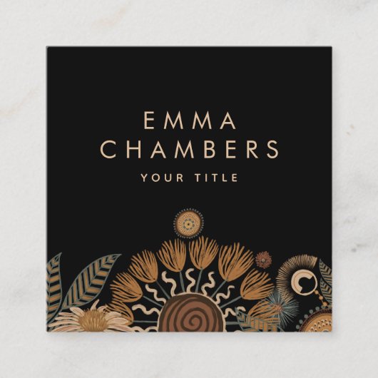 Boho Floral Carte de visite (Devant)