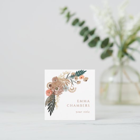 Boho Floral Carte de visite (Debout devant)