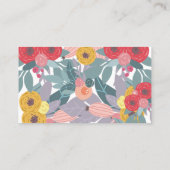 Boho Floral Carte de visite (Dos)