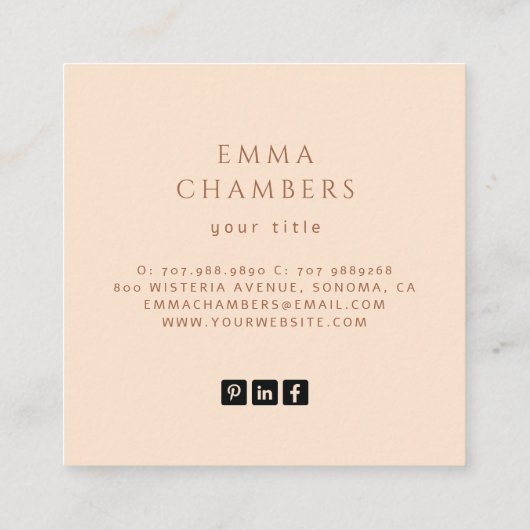 Boho Floral Carte de visite (Dos)