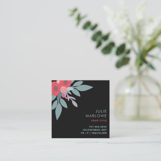 Boho Floral Carte de visite (Debout devant)