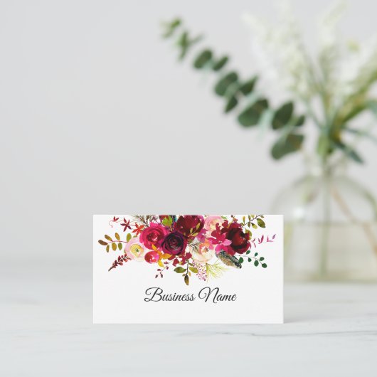 boho floral, carte de visite à fleurs (Debout devant)