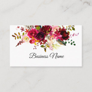 boho floral, carte de visite à fleurs