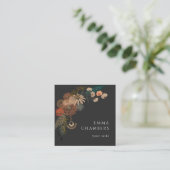 Boho Floral Carte de visite noir (Debout devant)