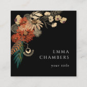 Boho Floral Carte de visite noir (Devant)