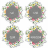 Boho Floral Chalkboard Kitchen Canister Étiquette (Devant)