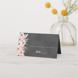 Boho Floral Chalkboard Place Card