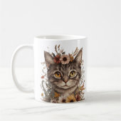 Boho Floral Chat Face Mug - Stylish & Whimsical (Gauche)