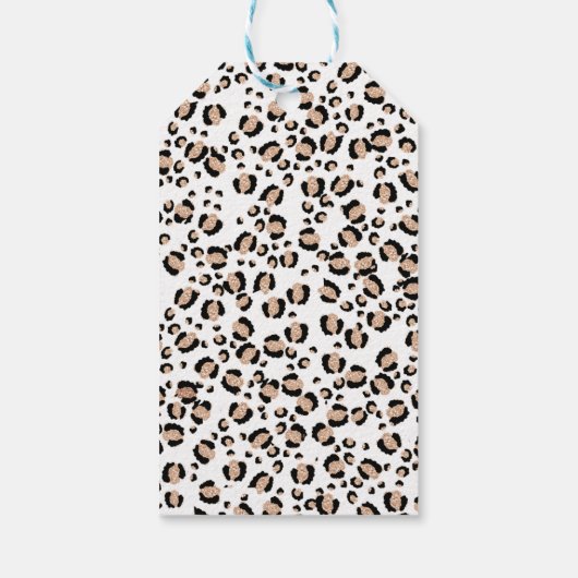 Boho floral cheetah safari verjaardagdank u label cadeaulabel (Achterkant)