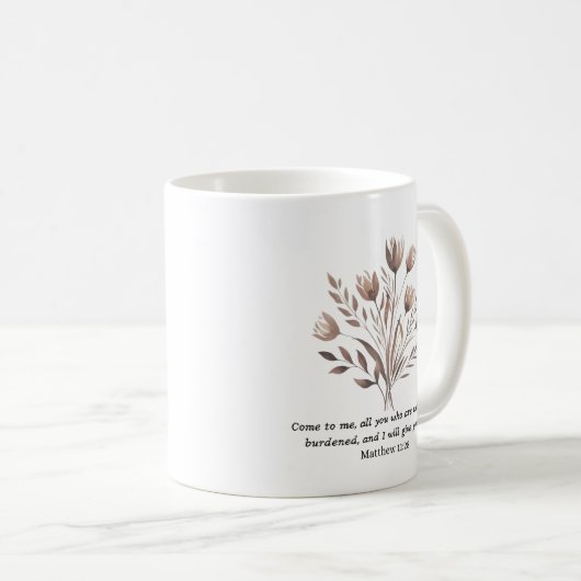 Boho Floral Christian Ceramic Mug (Devant droit)
