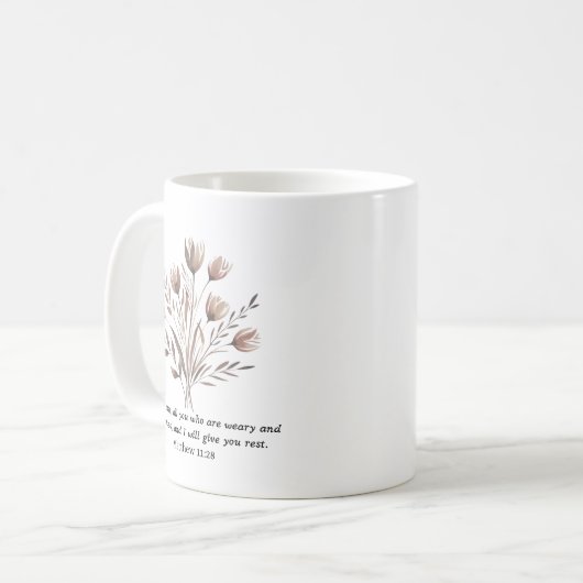 Boho Floral Christian Ceramic Mug (Devant gauche)