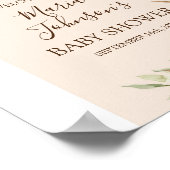 Boho Floral Citrouille Baby shower fille Affiche d (Coin)