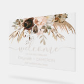 Boho Floral Citrouille Mariage bienvenue acrylique (Angle)