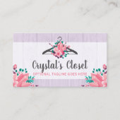 Boho Floral Clothes Hanger Closet Mode Boutique Visitekaartje (Voorkant)