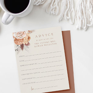Boho Floral Coffee Fête des mariées Carte conseil