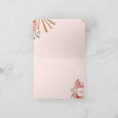 Boho Floral Collage Rose Monogram Note Card (Intérieur)