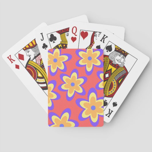 Boho Floral Colorful Pattern Pokerkaarten (Achterkant)