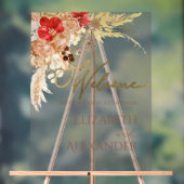 Boho Floral Couples Douche Bienvenue Symbole acryl (Neutre)