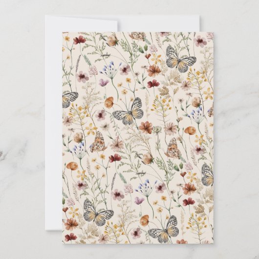 Boho Floral Couples Douche Invitation (Dos)