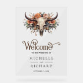Boho Floral Cow Skull Western Wedding Welcome (Recto)