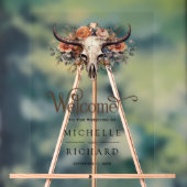 Boho Floral Cow Skull Western Wedding Welcome (Neutre)