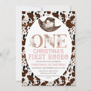 Boho Floral Cowgirl Pet Eerste Rodeo Birthday Kaart