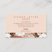 Boho Floral  Cream Blush Roze Bloemen Visitekaartje (Achterkant)