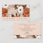 Boho Floral  Cream Blush Roze Bloemen Visitekaartje (Voorkant / Achterkant)