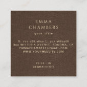 Boho Floral Crème Brown Lin Carte de visite (Dos)