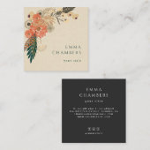 Boho Floral Crème Carte de visite (Devant / Derrière)