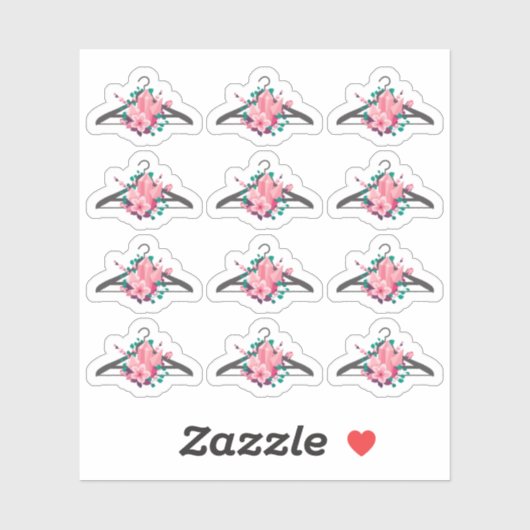 Boho Floral Crystals Kleding Hanger Mode Closet Sticker (Vel)