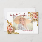Boho Floral Custom Photo Graduation Merci (Devant)