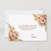 Boho Floral Custom Photo Graduation Merci (Dos)