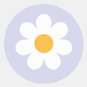 Boho Floral Daisy Groovy Birthday Party Favors Ronde Sticker