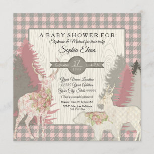 BOHO Floral Deer Beer Woodland Forest Pset Girl Kaart