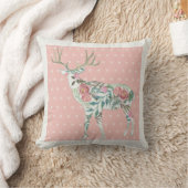 BOHO Floral Deer w Antlers Dot Pattern Kussen (Deken)